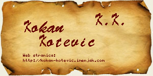 Kokan Kotević vizit kartica